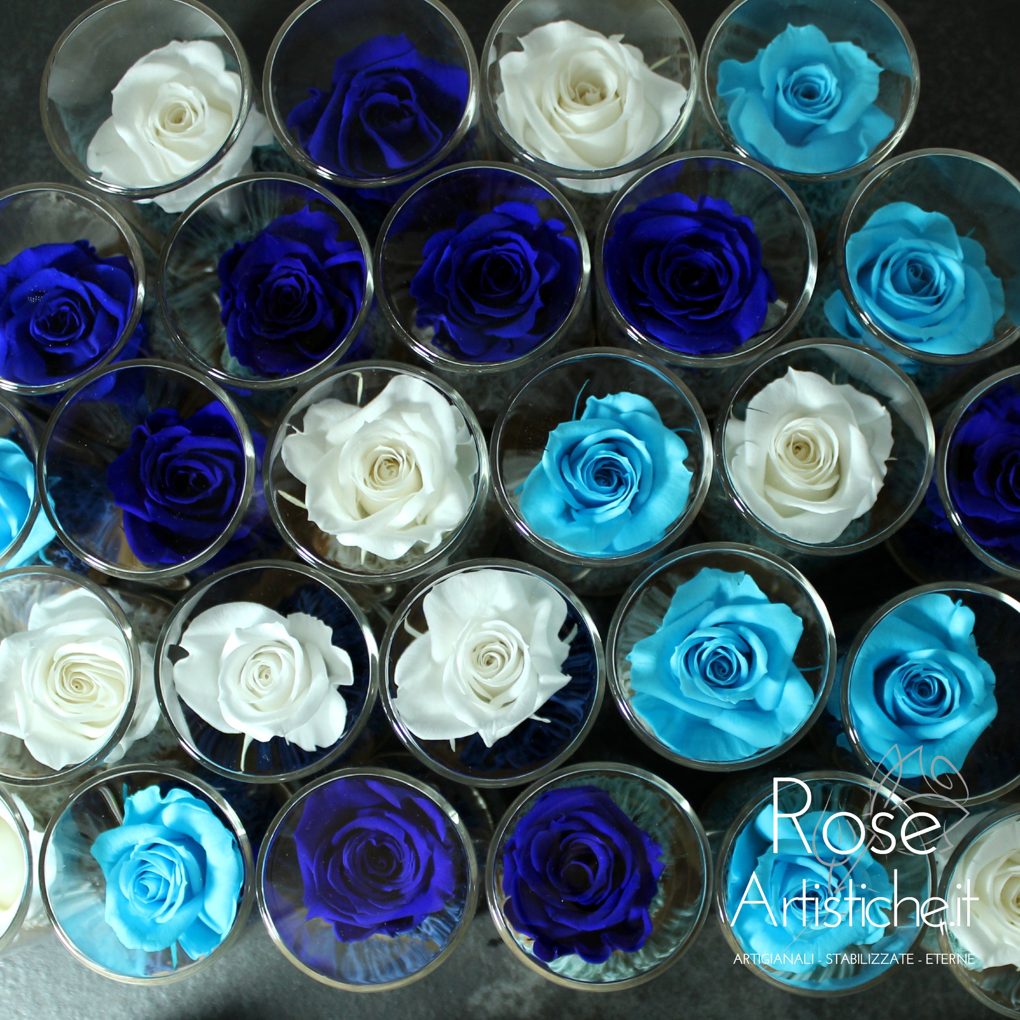 30 mini rose in blu rose artificiali PICCOLE, rose blu piccole, fiori  artificiali vedi descrizione ARTICOLO 01338 -  Italia